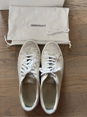 Common Projects Men’s Off-White Achilles Suede Sneakers